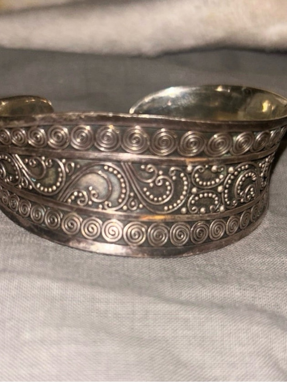 VINTAGE STERLING SILVER SIGNED INDONESIA SCROLL BRACELET 6”
